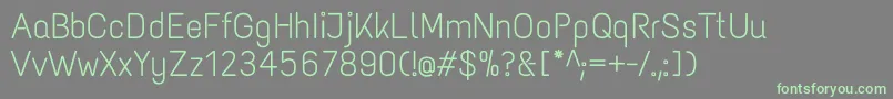 Fonte TextmeoneRegular – fontes verdes em um fundo cinza