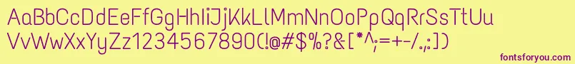 TextmeoneRegular Font – Purple Fonts on Yellow Background