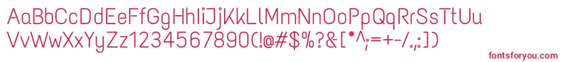 TextmeoneRegular Font – Red Fonts on White Background