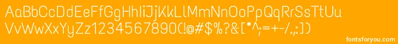 Fonte TextmeoneRegular – fontes brancas em um fundo laranja
