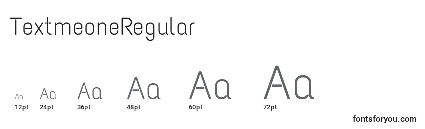 TextmeoneRegular Font Sizes