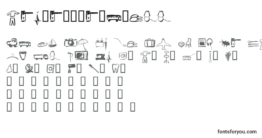 Schriftart Pinxitprivatell – Alphabet, Zahlen, spezielle Symbole