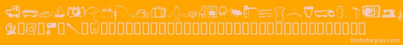 Czcionka Pinxitprivatell – różowe czcionki na pomarańczowym tle