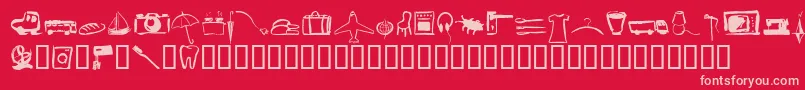フォントPinxitprivatell – 赤い背景にピンクのフォント