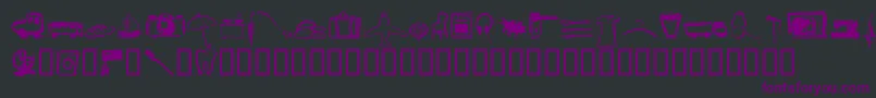 フォントPinxitprivatell – 黒い背景に紫のフォント