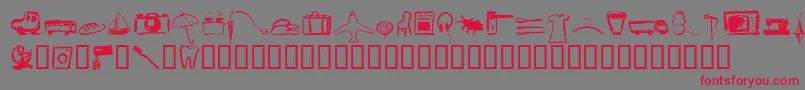フォントPinxitprivatell – 赤い文字の灰色の背景