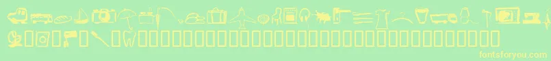 Czcionka Pinxitprivatell – żółte czcionki na zielonym tle