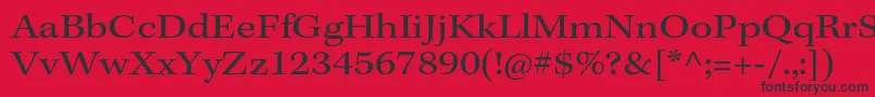 Czcionka KeplerstdExt – czarne czcionki na czerwonym tle