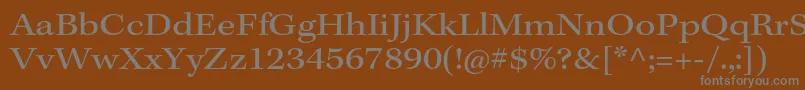 フォントKeplerstdExt – 茶色の背景に灰色の文字