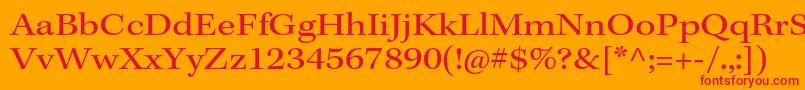 KeplerstdExt-Schriftart – Rote Schriften auf orangefarbenem Hintergrund