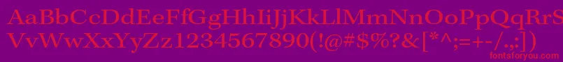Czcionka KeplerstdExt – czerwone czcionki na fioletowym tle