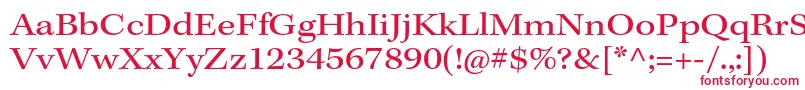 フォントKeplerstdExt – 白い背景に赤い文字