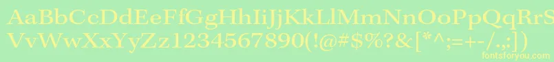 KeplerstdExt-Schriftart – Gelbe Schriften auf grünem Hintergrund
