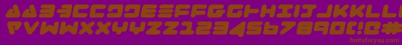 Zealotei-Schriftart – Braune Schriften auf violettem Hintergrund