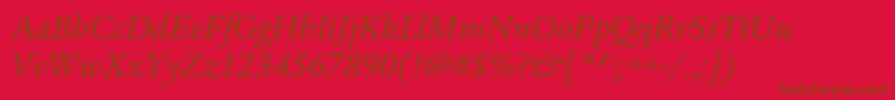 LegacyserifstdBookitalic Font – Brown Fonts on Red Background