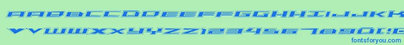 TriremeAcademyItalic-fontti – siniset fontit vihreällä taustalla