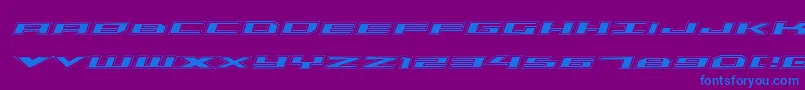 フォントTriremeAcademyItalic – 紫色の背景に青い文字