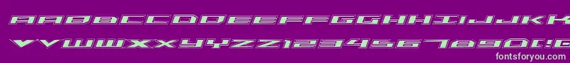 TriremeAcademyItalic-fontti – vihreät fontit violetilla taustalla
