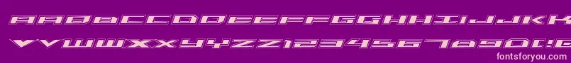 TriremeAcademyItalic-fontti – vaaleanpunaiset fontit violetilla taustalla