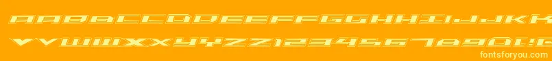 フォントTriremeAcademyItalic – オレンジの背景に黄色の文字