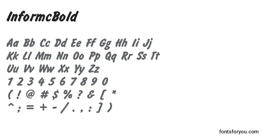Czcionka InformcBold – alfabet, cyfry, specjalne znaki