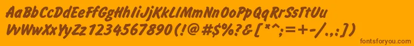Weitere Informationen zur InformcBold-Schriftart InformcBold-Schriftart – Braune Schriften auf orangefarbenem Hintergrund