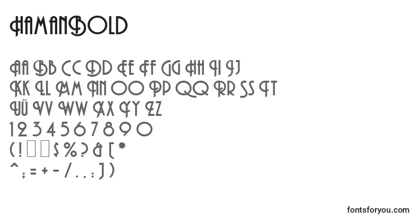 HamanBold-fontti – aakkoset, numerot, erikoismerkit