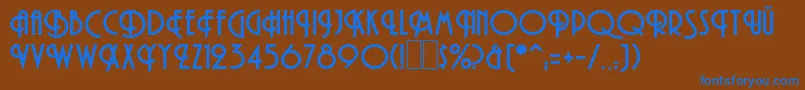 Czcionka HamanBold – niebieskie czcionki na brązowym tle