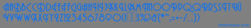 フォントHamanBold – 灰色の背景に青い文字