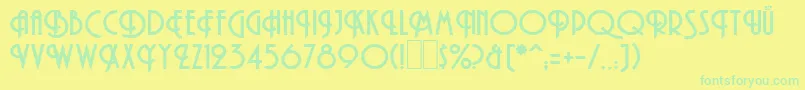 HamanBold Font – Green Fonts on Yellow Background