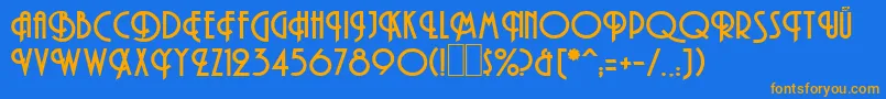 HamanBold Font – Orange Fonts on Blue Background