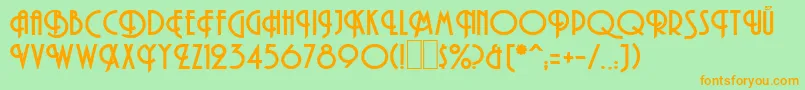 HamanBold Font – Orange Fonts on Green Background