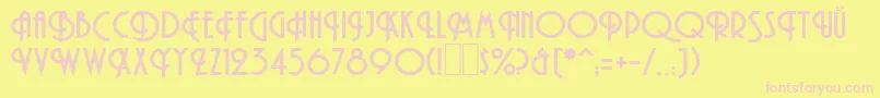 HamanBold-Schriftart – Rosa Schriften auf gelbem Hintergrund