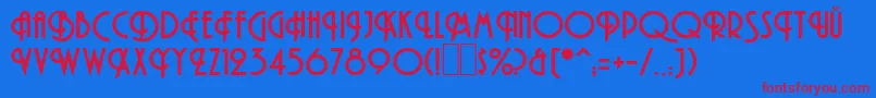 HamanBold Font – Red Fonts on Blue Background