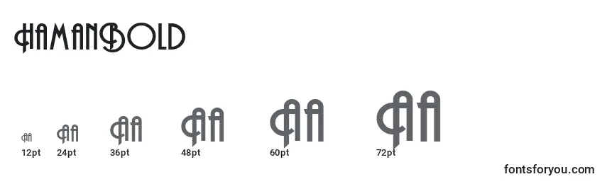 HamanBold Font Sizes