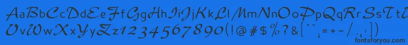 Madameflacon Font – Black Fonts on Blue Background