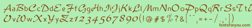 Madameflacon Font – Brown Fonts on Green Background