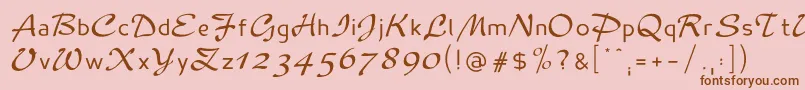 Madameflacon Font – Brown Fonts on Pink Background