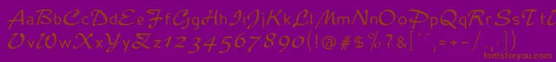 Madameflacon Font – Brown Fonts on Purple Background