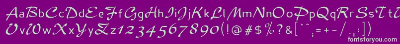 Madameflacon Font – Green Fonts on Purple Background