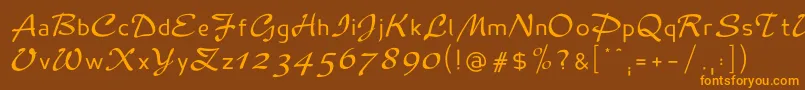 Madameflacon Font – Orange Fonts on Brown Background