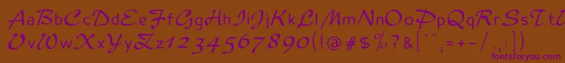 Madameflacon Font – Purple Fonts on Brown Background