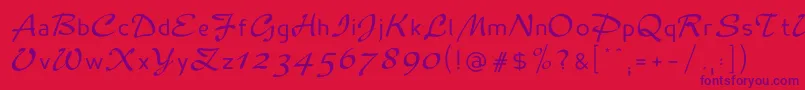 Madameflacon Font – Purple Fonts on Red Background