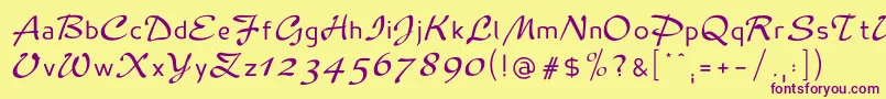 Madameflacon Font – Purple Fonts on Yellow Background