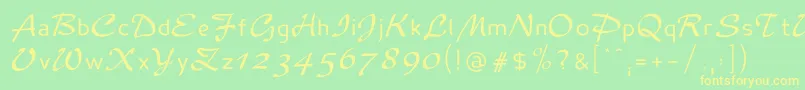 Madameflacon Font – Yellow Fonts on Green Background