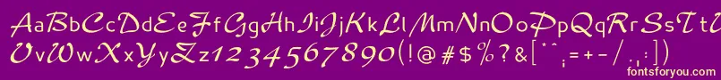 Madameflacon Font – Yellow Fonts on Purple Background