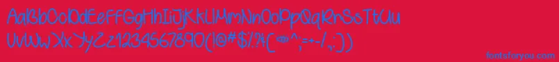 BehindGreenEyesOtf Font – Blue Fonts on Red Background