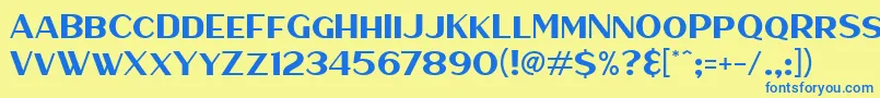 HaarlemSans Font – Blue Fonts on Yellow Background