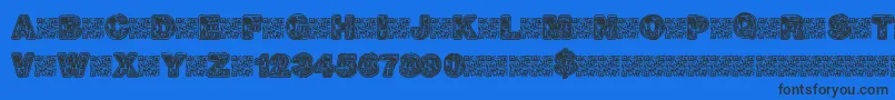 Hotrocks-Schriftart – Schwarze Schriften auf blauem Hintergrund