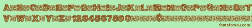 Hotrocks-Schriftart – Braune Schriften auf grünem Hintergrund